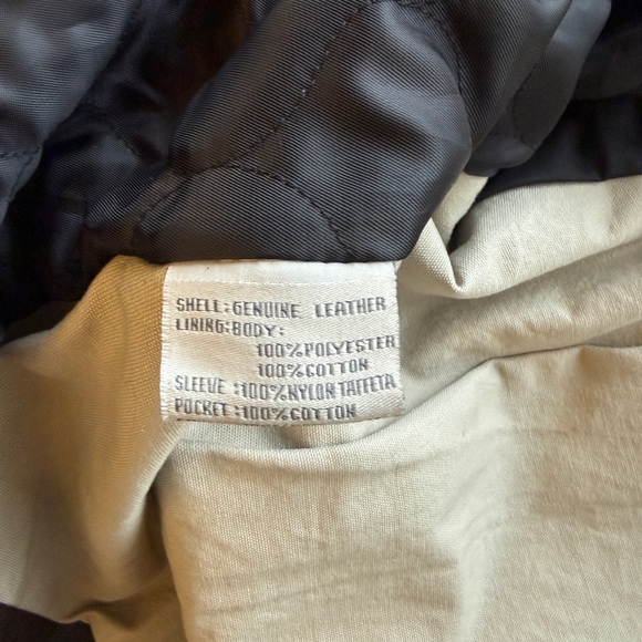 Vintage Guess Men's Charcoal Leather Jacket - Picture 4 of 4